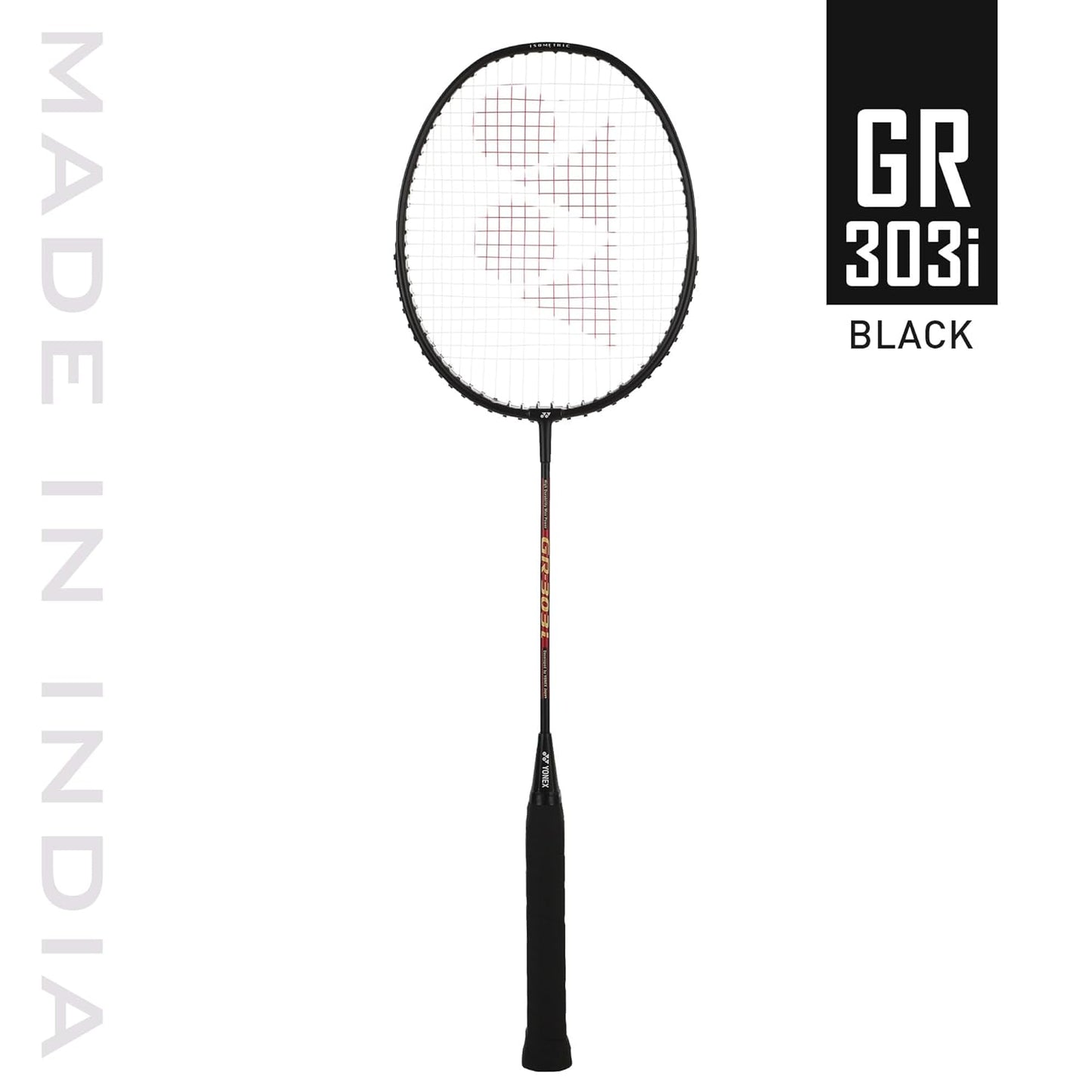 Yonex GR 303i Black Aluminium Badminton Racquet with Full Cover