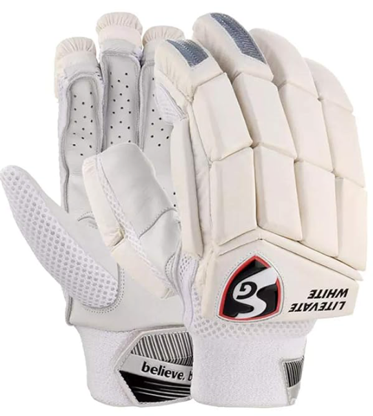 SG Leather Cricket Litevate White RH Batting Gloves