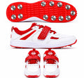 RXN Victor Cricket Spike Shoes – White & Blue