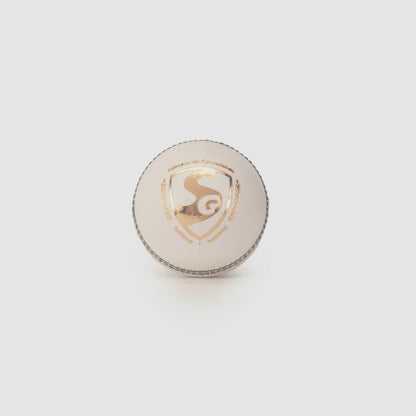 SG Shield 30 White Leather Cricket Ball – Standard Size