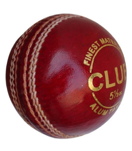 AJ Sports Club Red Leather Cricket Ball- Pack of 1 Ball
