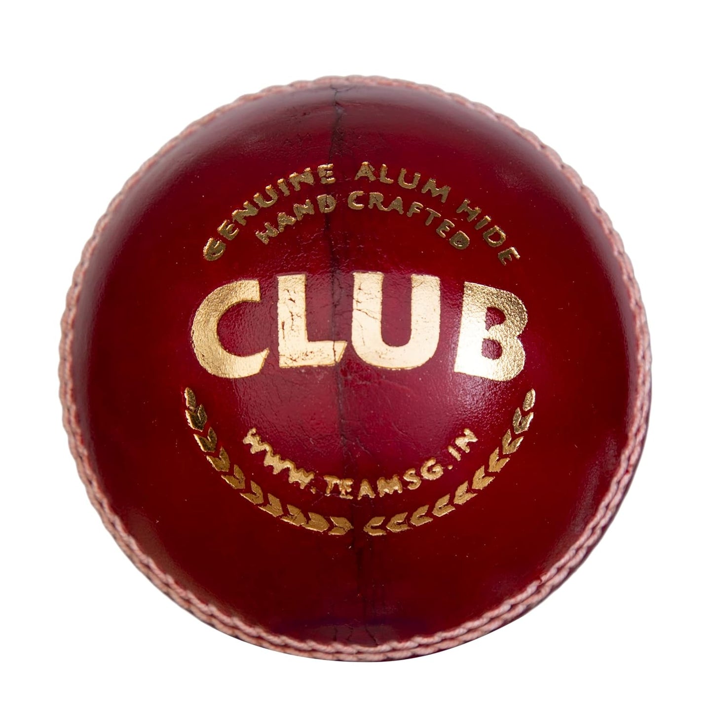SG Club Cricket Balls | Colour: Red | Pack Size: Pack of 1 | Water-Resistant Leather Ball | Suitable for Practice Game | Tournament Game Cork
