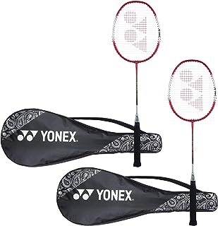 YONEX ZR 100 Light Aluminium Blend Badminton Racquet with Full Cover (Red/Red) - Set of 2