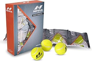 Nivia Rubber and Covered with Woollen Felt Light Weight Cricket Tennis Ball (Yellow) - Pack of 12 Balls