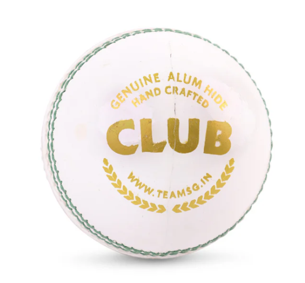 SG Club White Youth Leather Cricket Ball