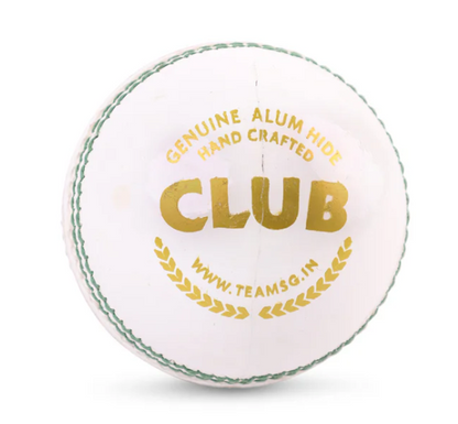 SG Club White Youth Leather Cricket Ball