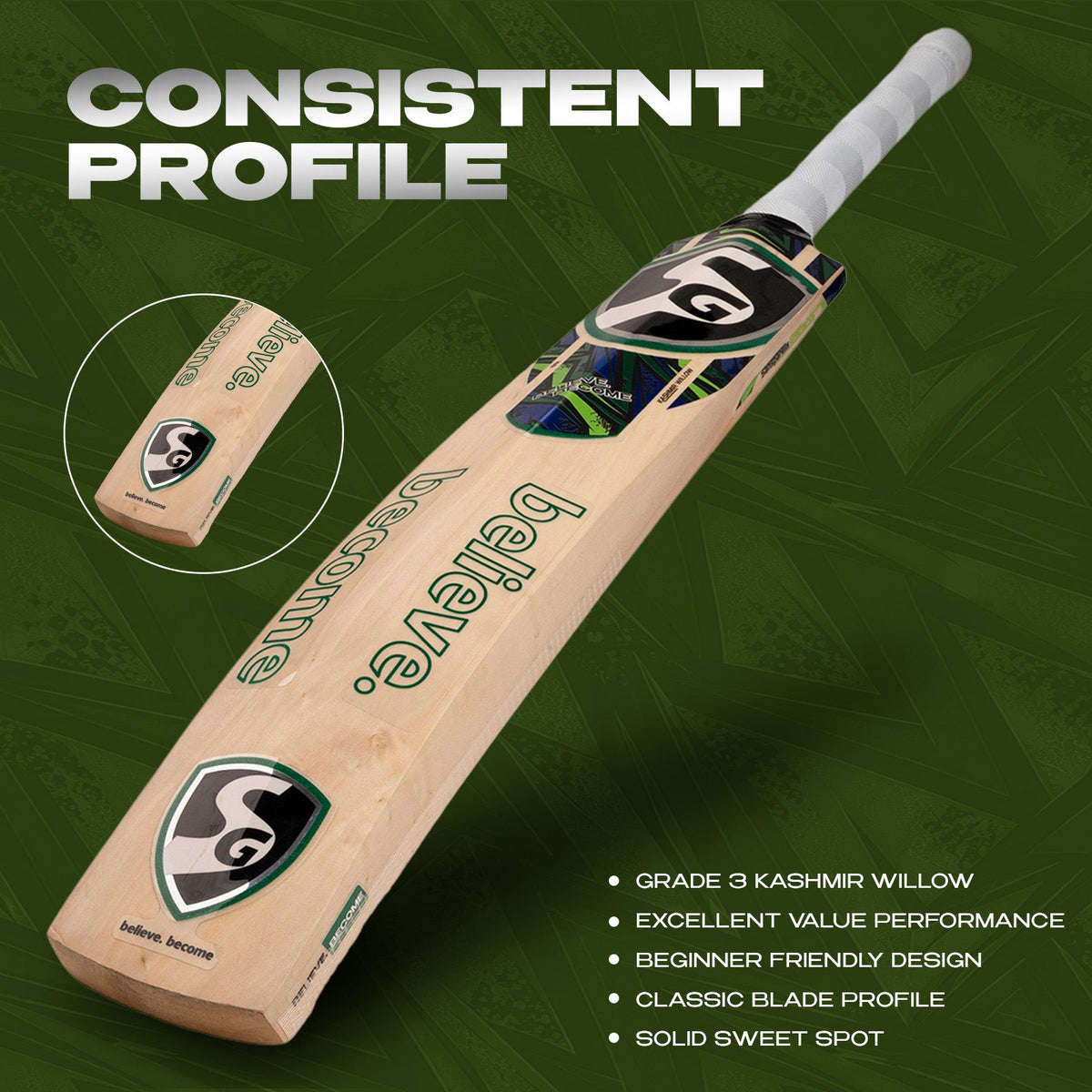 SG Titan 3.0 Kashmir Willow Cricket Bat – Full Size SH