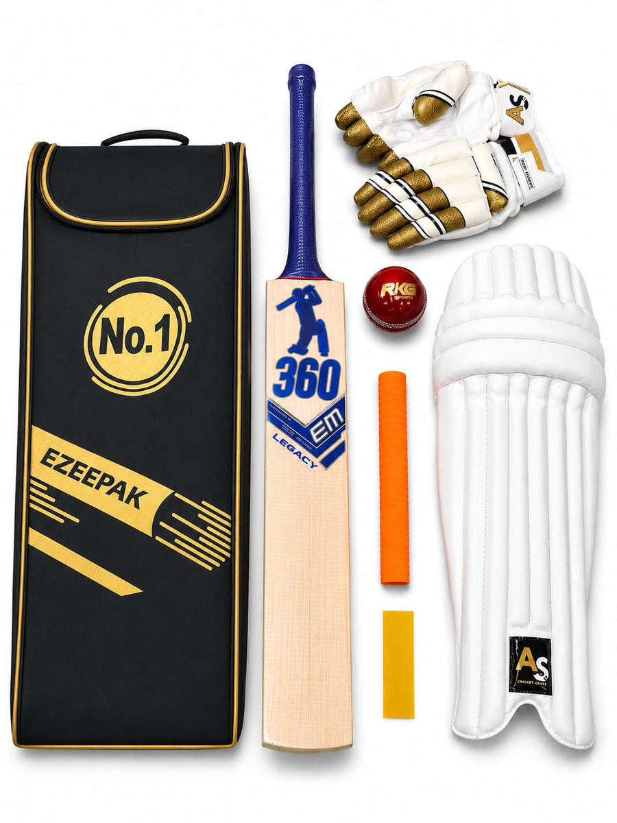 360 LEGACY COMBO WITH BATTING PAD , GLOVES , AND NO1 KIT BAG