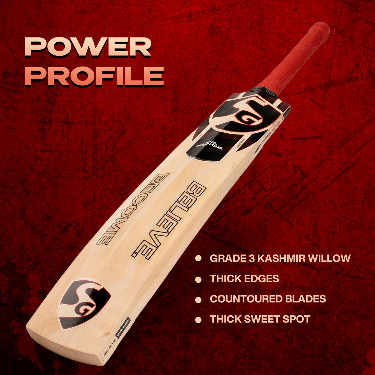 SG Profile Classic Kashmir Willow Cricket Bat – Full Size SH