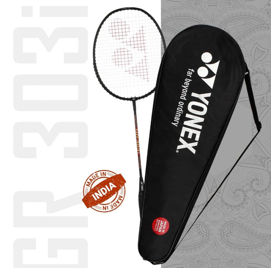 Yonex GR 303i Black Aluminium Badminton Racquet with Full Cover(Made in India)